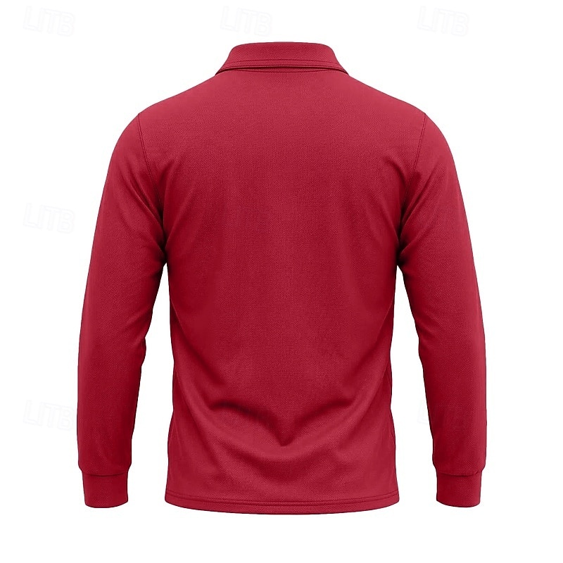Per uomo Tinta unita Maglietta sportiva Polo da golf Maglia da tennis Maglietta da tennis Manica Lunga Tasca Bottoni Leggero Elastico Traspirante Tennis Golf Corsa Colletto a Camicia Top Bianco Cachi del 2026 a $7.99 –P13