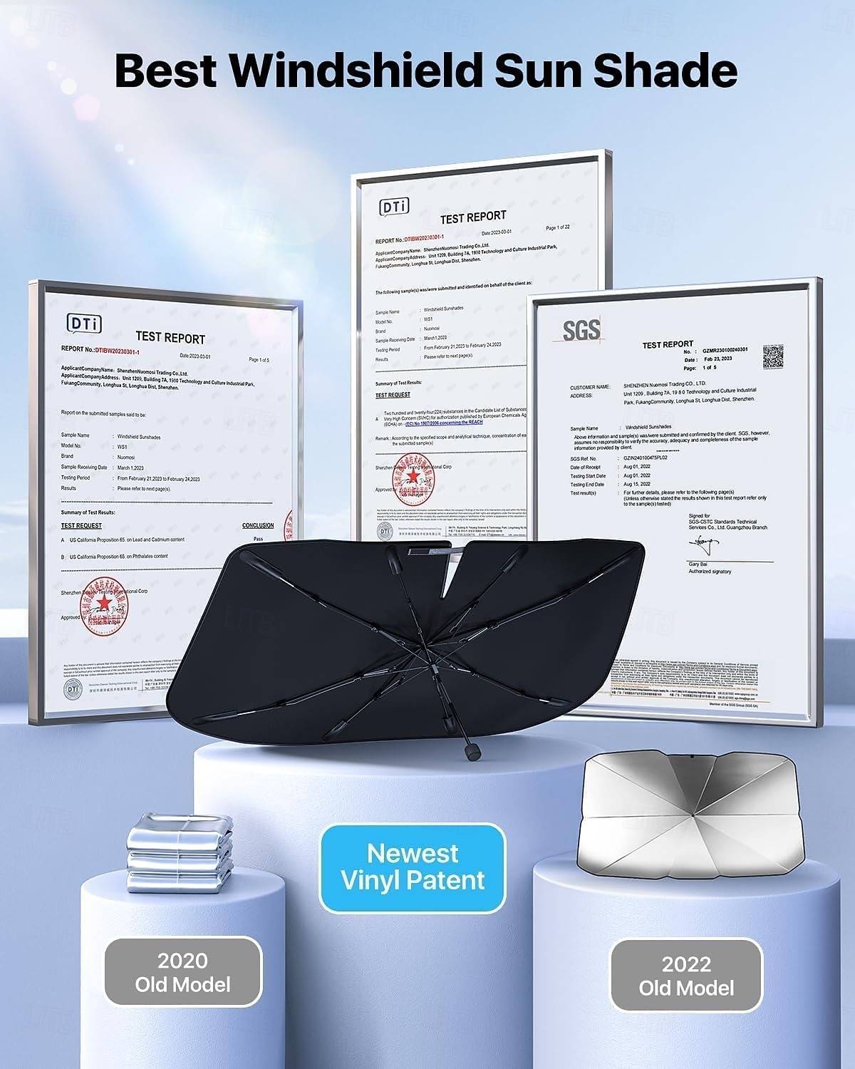 Umbrelă de soare pentru parbriz auto, parasolar pliabil cu protecție UV pentru geamul din față, parasolar reflectorizant care blochează căldura, capac interior de răcire pentru mașini, SUV-uri și 2026 - $11.99 –P8