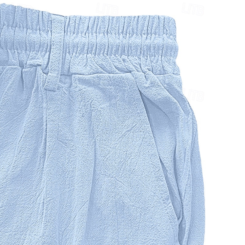 Per uomo Pantaloni di Lino Pantaloni Pantaloni Estivi Pantaloni da Spiaggia Tasca Frontale Gamba Dritta Confezione multipla Semplice Comodità Traspirante Lunghezza intera Quotidiano All'aperto Affari del 2026 a $35.99 –P2