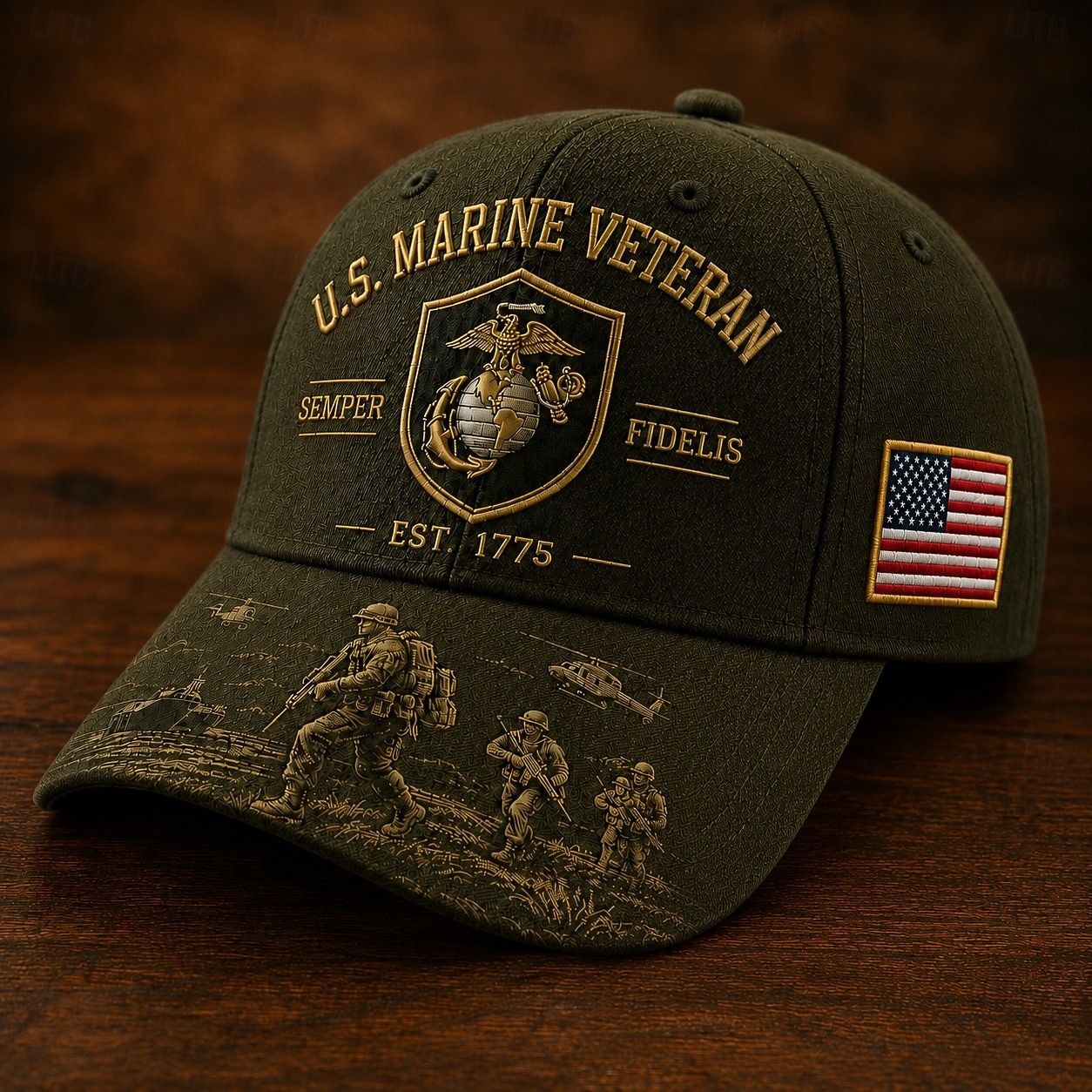 Cappellino da baseball per veterani dei Marines statunitensi, cappello militare ricamato con toppa della bandiera americana, cappellino trucker patriottico regolabile per veterani, per tutti i giorni, del 2026 a $22.99 –P3
