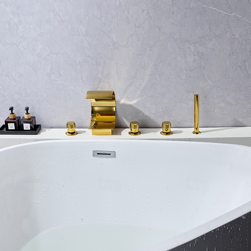 Bathtub Faucet - Retro Vintage Electroplated Roman Tub Ceramic Valve Bath Shower Mixer Taps 2026 - $594.29 –P1