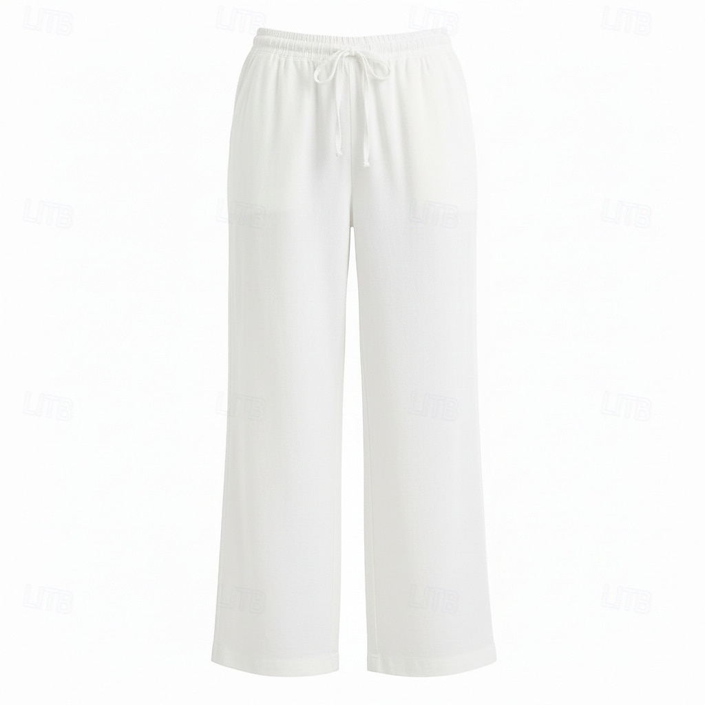 női bő szárú vászon culotte középderekú, teljes hosszúságú, húzózsinóros, zsebes, vakációs bordó, mélyzöld 2026 - $49.99 –P11