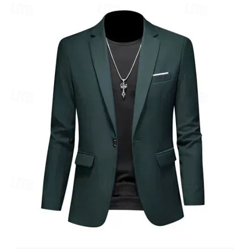 Hommes Veste blazer Occasionnel Quotidien Extérieur Élégant Mode Printemps Toutes saisons Poly Couleur Unie Minimaliste Décontracté / Quotidien Droit 1 bouton veste Rose Claire Kaki clair Noir Blanche de 2026 ? $61.99 –P12