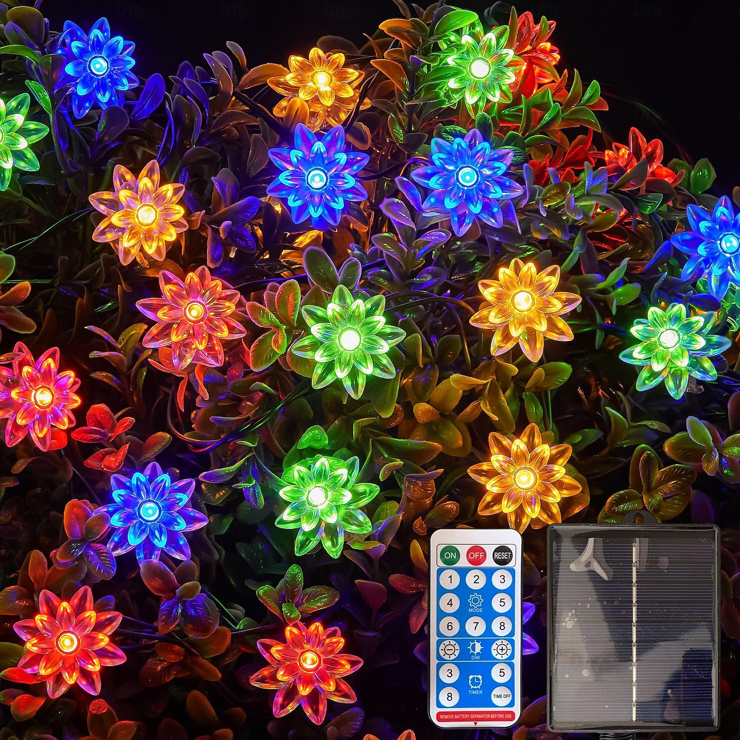 12m Lichterketten 100 LEDs Solarmodul Warmweiß Kaltweiß Rot Kreative Lichterketten Festtagslichter Halloween Innenbereich Kreativ USB-betrieben Solarbetrieben 2026 - $32.99 –P1