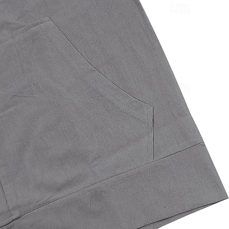 Da uomo Camicia Camicia di lino Camicia Estiva Abbigliamento da spiaggia Camicia con Bottoni Semplice Casuale Quotidiano Nero Bianco Giallo Blu marino Manica Lunga Con Cappuccio Primavera & Estate del 2026 a $26.99 –P12
