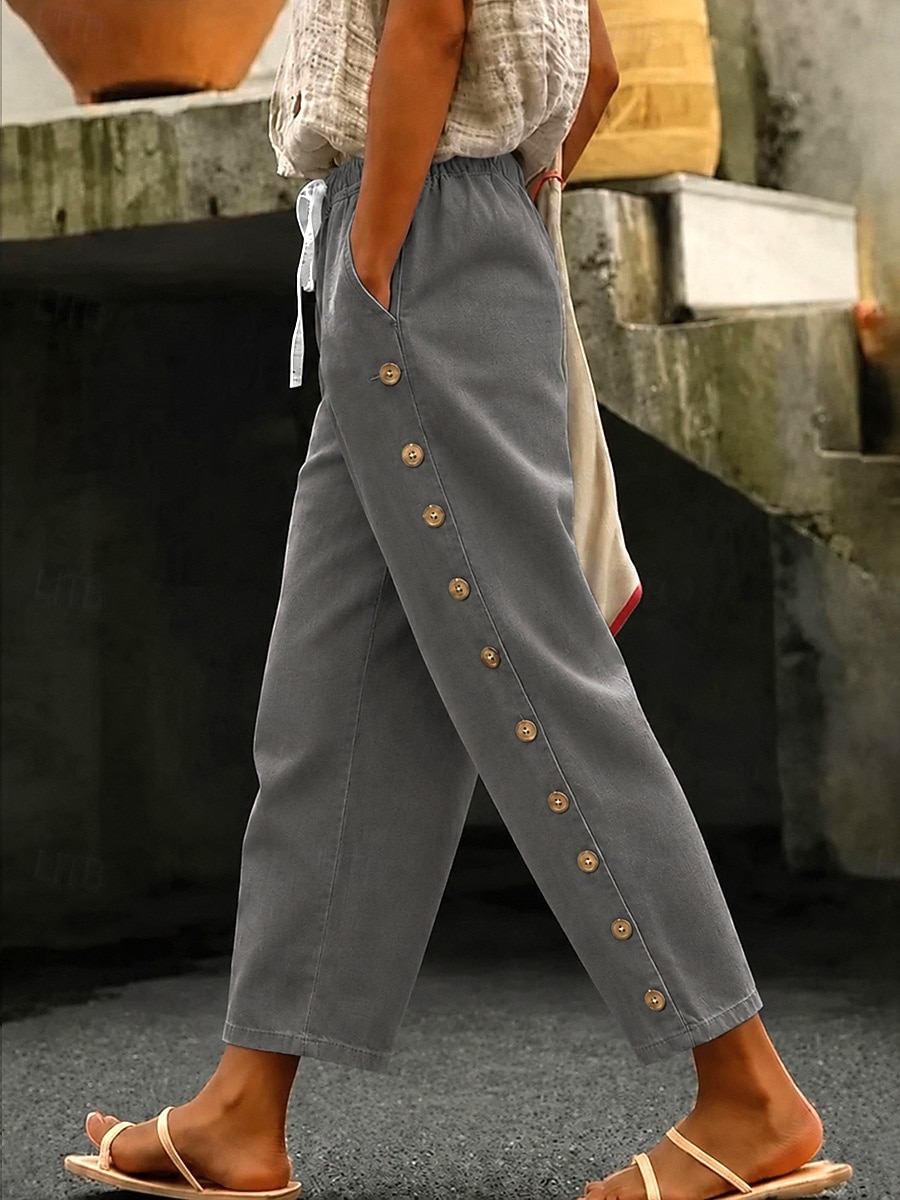 Women's Jeans denim Chinos Casual Pants Fashion Full Length High Waist Comfort Inelastic Vacation Formal Blue Black Green Khaki Summer Spring Regular Fit 2026 - $36.99 –P7
