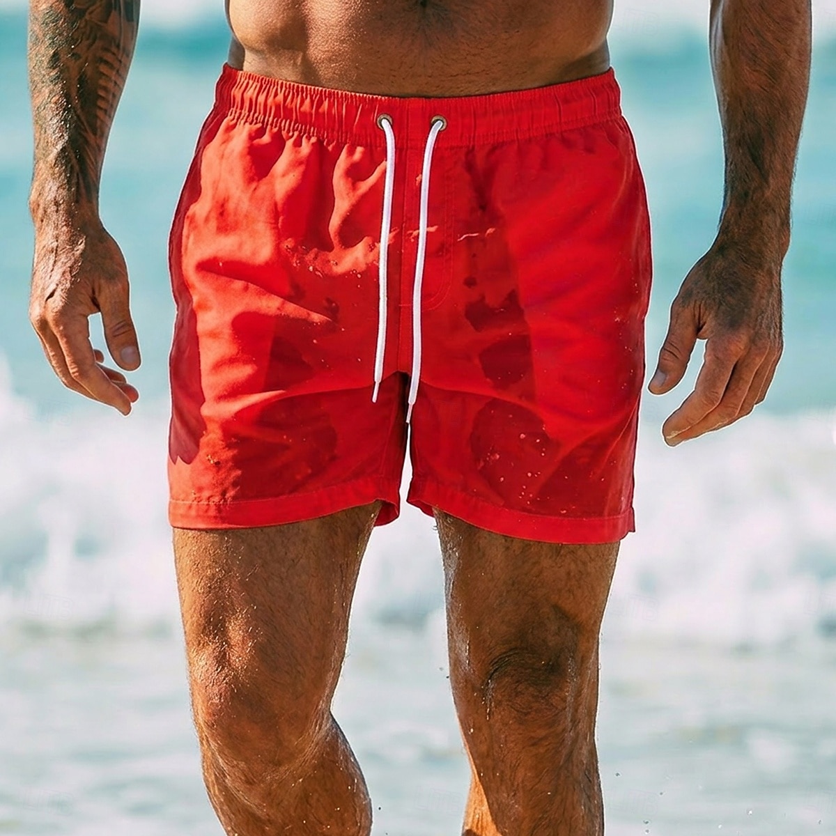 Men's Swim Trunks Swim Shorts Board Shorts Drawstring with Mesh lining Plain Solid Colored Quick Dry Above Knee Casual Beach Holiday Hawaiian Casual / Sporty Blue Khaki Stretchy 2026 - $14.49 –P13