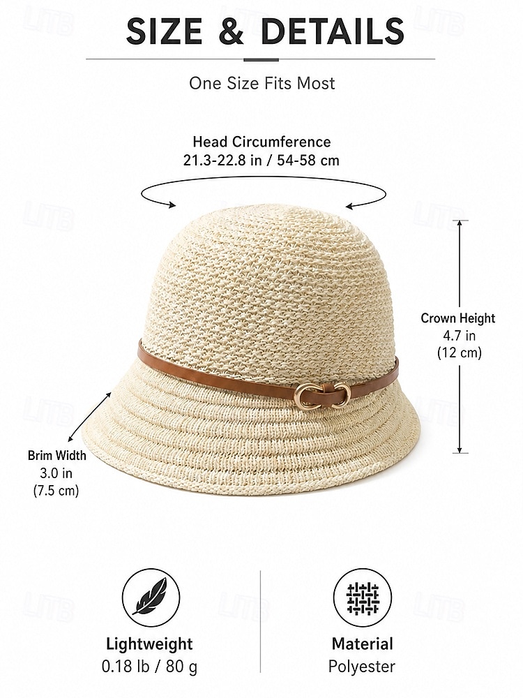 Women's Woven Polyester Sun Hat, Multi-Color Front-Long Back-Short Brim Cloche Hat, Lightweight Summer Vacation Hat for Beach, Travel, Garden, Brunch and Daily Wear 2026 - $11.99 –P13