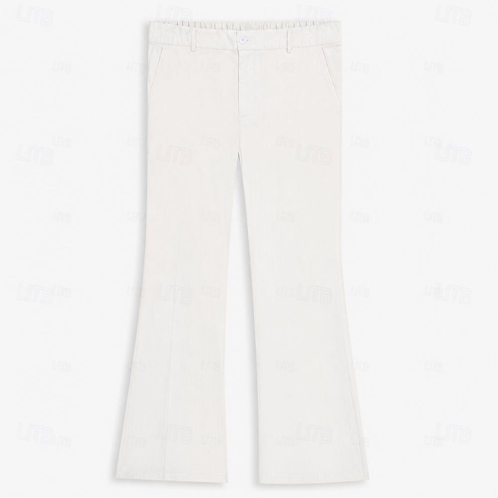Men's Trousers Dress Pants Flared Pants Suit Pants Pocket Elastic Waist Plain Comfort Soft Full Length Daily Outdoor Going out Fashion Casual White Khaki Stretchy 2026 - $29.99 –P9
