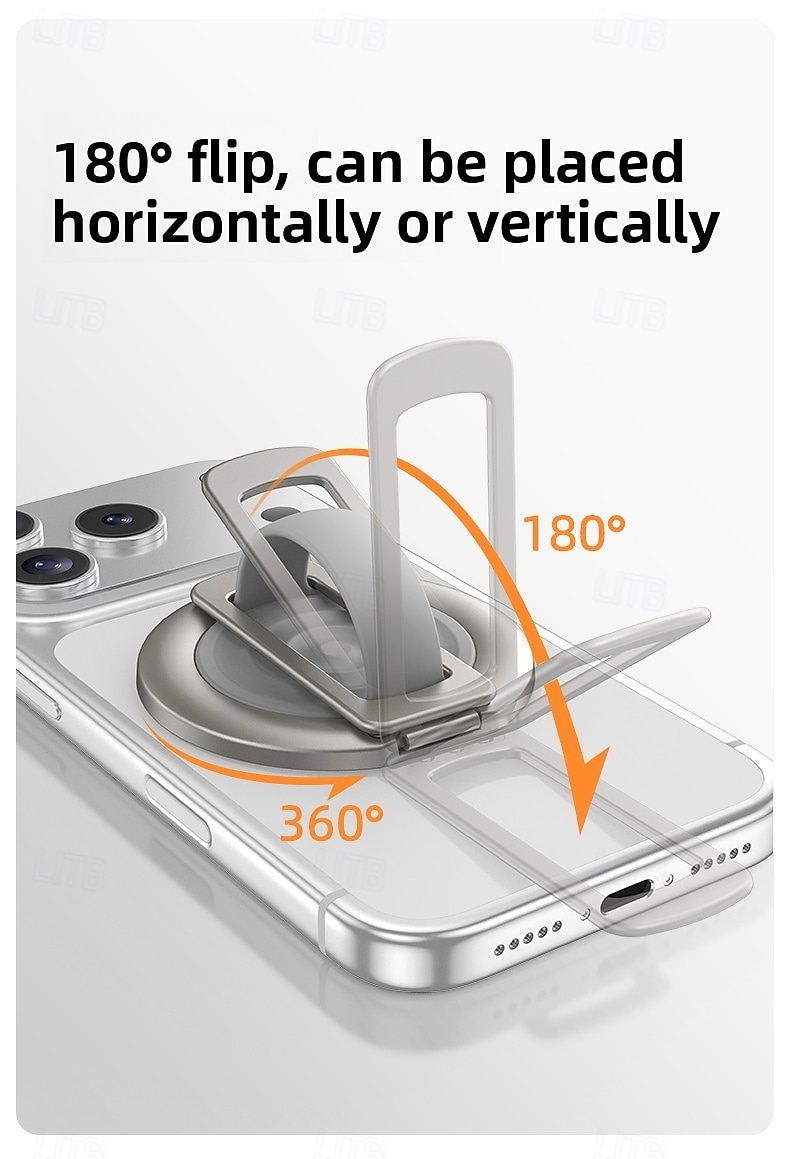 Magnetic Phone Ring Holder for MagSafe, 180° Adjustable Stainless Steel Kickstand & Finger Grip, Skin-Friendly Liquid Feel, Multi-Angle Stand for iPhone 17 16 15 14 Pro Max 2026 - $19.99 –P5