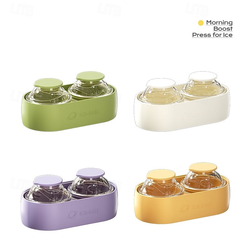 Silikon-Eiskugelform mit 2 Mulden für Whisky, runde Eiswürfelform, große Eiskugelform für Bourbon &Cocktails, wiederverwendbarer, leicht zu entnehmender Silikon-Eiswürfelformer für Zuhause, Bar und 2026 - $11.99 –P12