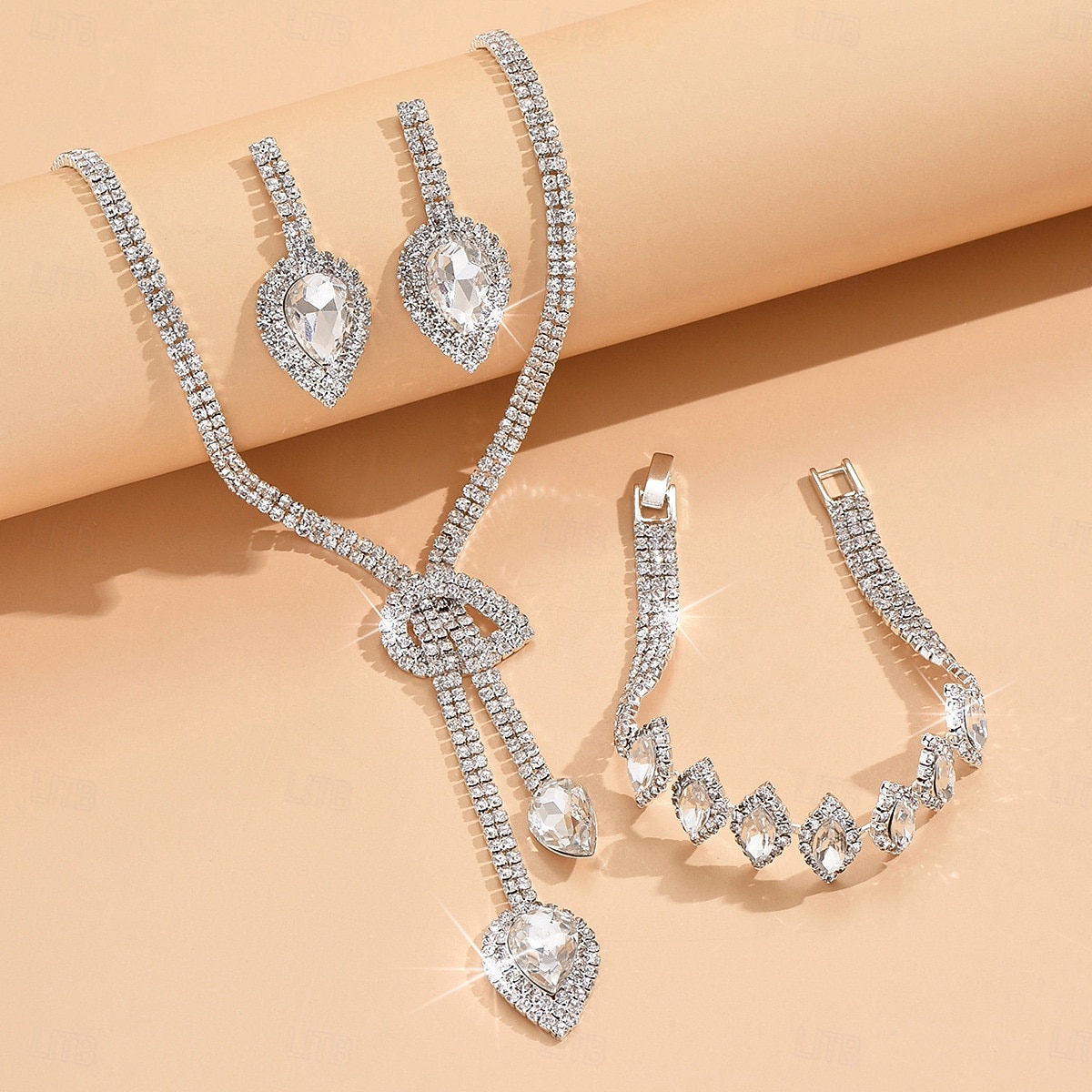 Jewelry Set Three-piece Suit Chrome 1 Necklace 1 Bracelet Earrings Women's Fashion Luxury Jewelry Set For Party 2026 - $34.99 –P2