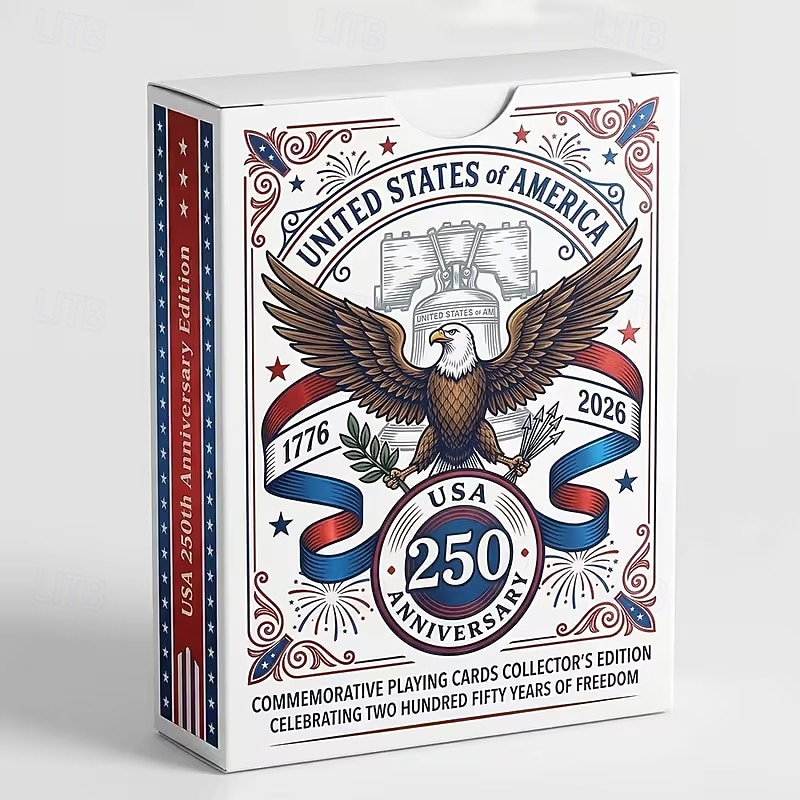 Gedenkspielkarten zum 250. Jahrestag der USA, Sammleredition zum 50-jährigen Jubiläum (1776–2026), patriotisches historisches Kartenspiel der Vereinigten Staaten – ein Geschenk für 2026 - $14.99 –P2