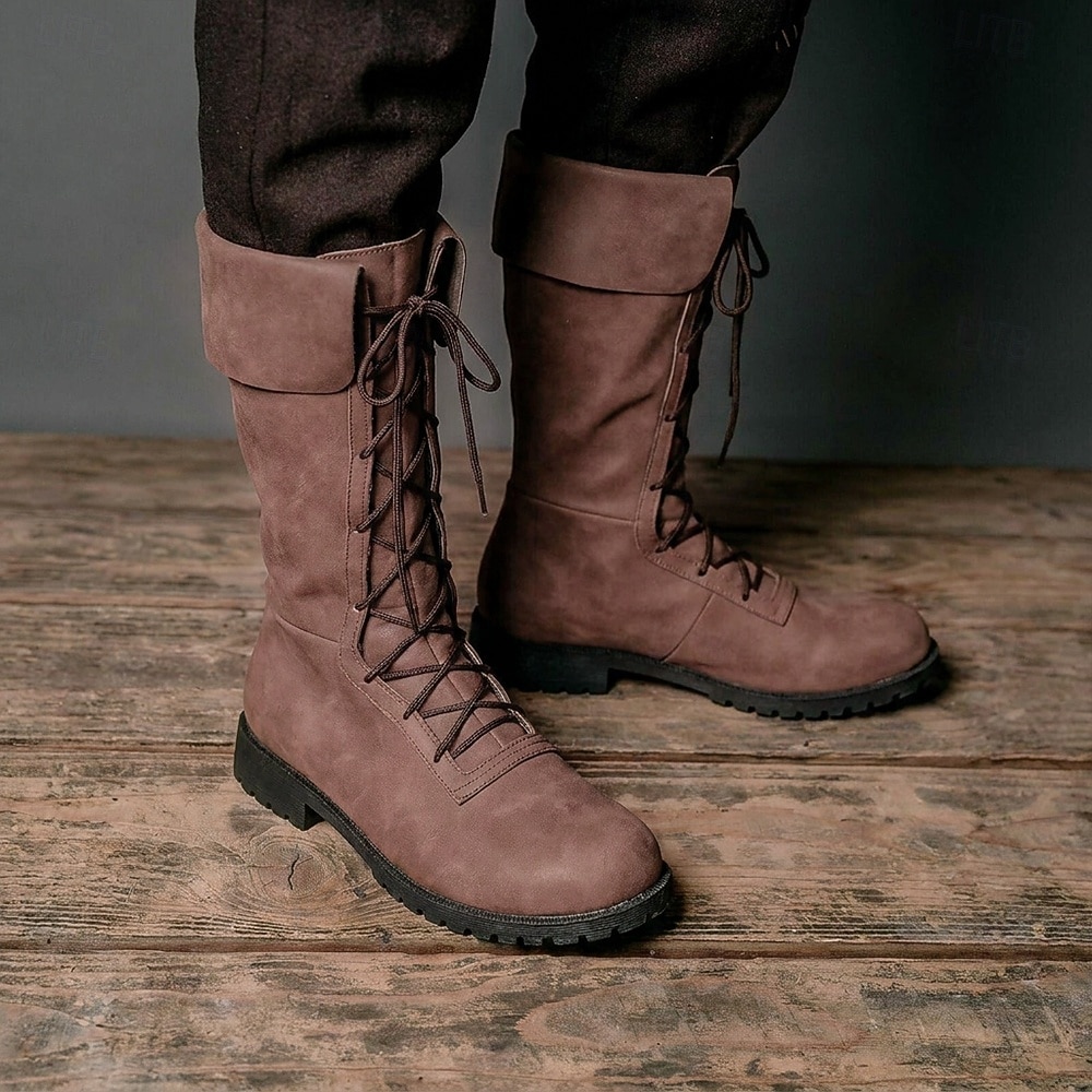 Medievale Rinascimento Scarpe Stivali al ginocchio Stivali jazz piatti Costume Per uomo Celtico Costumi da pirata Halloween Mascherata Performance LARP Fiera Rinascimentale Adulti Scarpe del 2026 a $53.99 –P8