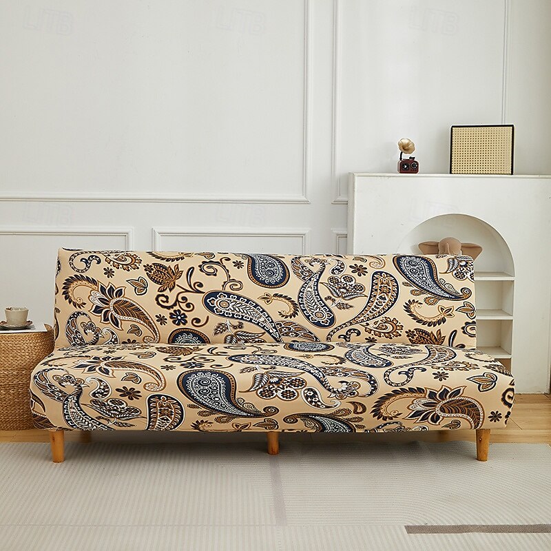 Printed Futon Cover Stretch Sofa Bed Slipcovers Full Twin Queen Size Armless Couch Loveseat Protector Covers with Elastic Bottom for Living Room Bedroom Furniture 2026 - $34.99 –P1