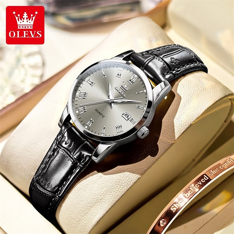 OLEVS Men's Watch Luxury Business Analog Quartz Waterproof Brown Leather Strap Roman Numeral Dial with Date Calendar Classic Casual Fashion Dress Wristwatch Male Timepiece Gift for Him 2026 - $24.99 –P9