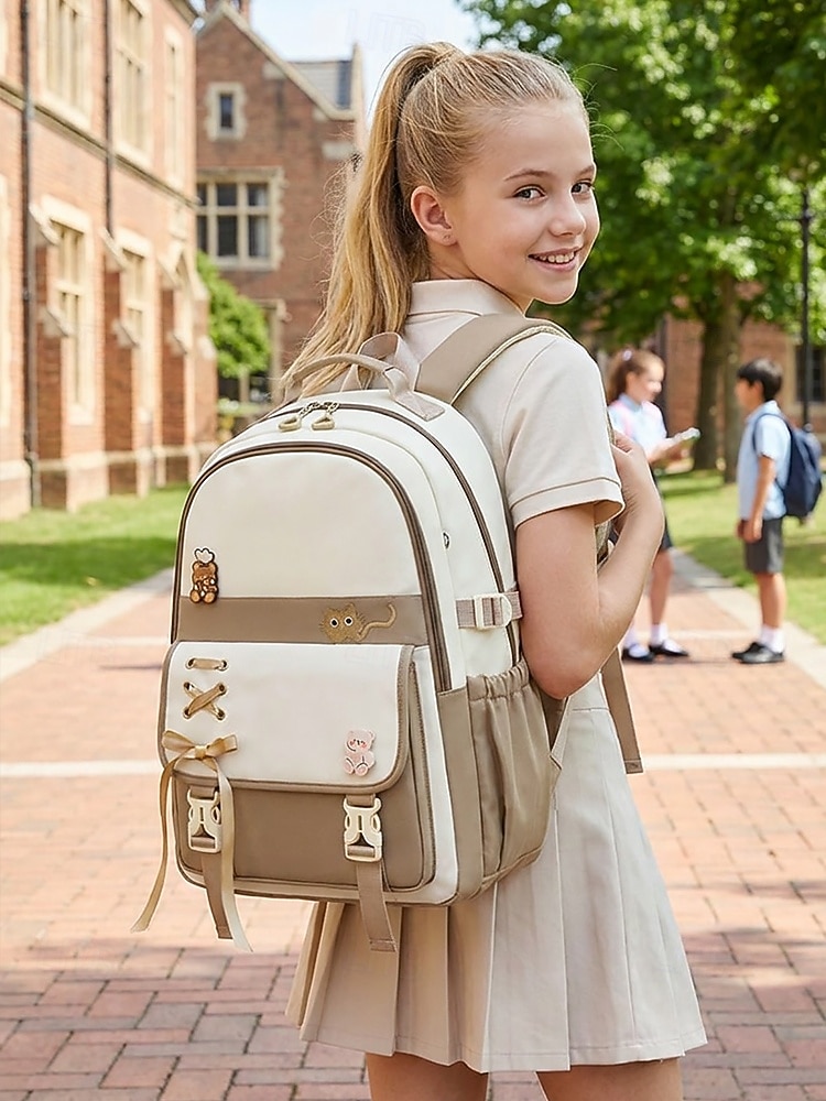 Student School Backpack,Waterproof Polyester Bookbag,Large Capacity,Multi-Compartment Cute Schoolbag for Girls,Reflective Travel Bag with Luggage Strap,Multi Colors 2026 - $46.99 –P3