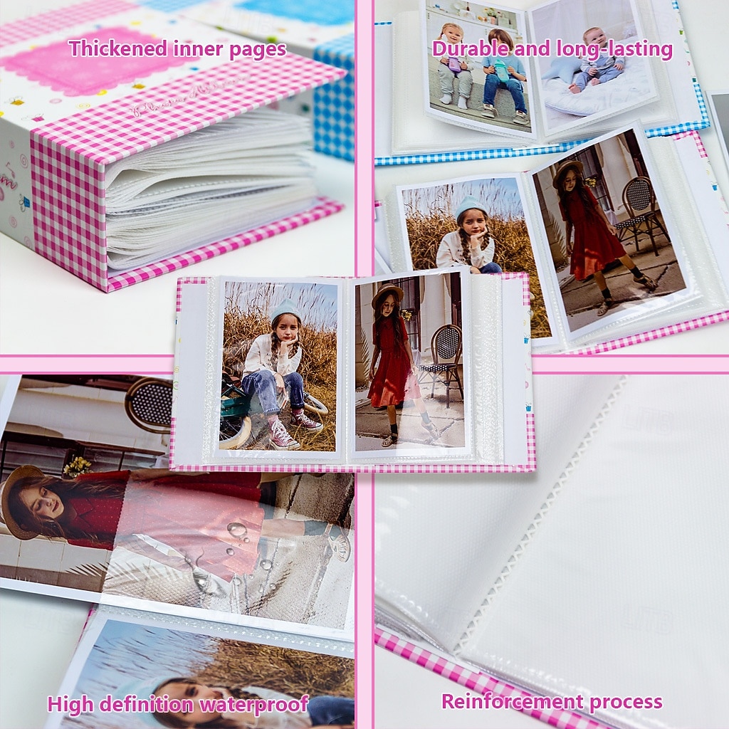 6-Inch Photo Album with 200 Pockets, Colorful Plaid Cover Photo Book, Large Capacity Picture Storage Album for Family Memories, Kids Photos, Travel Pictures and Baby Photos, Cute Scrapbook Style Album 2026 - $11.99 –P5
