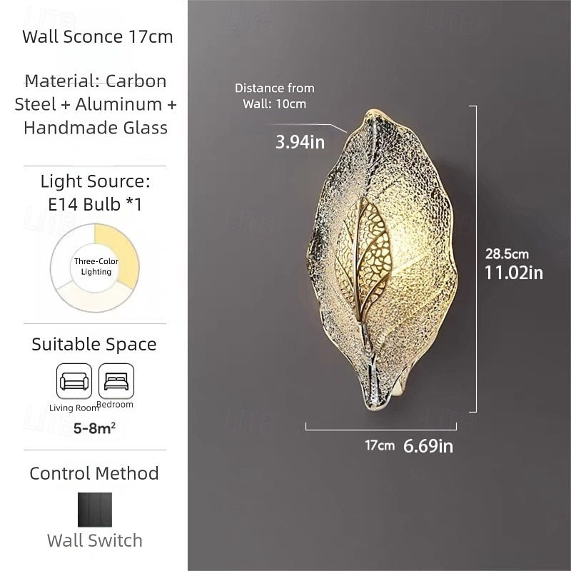 Gold LED wall lights, modern wall lights, bionic leaf vanity lamps for bathroom, bedside table wall lamp, perfect for bedroom, living room 2026 - $138.99 –P2
