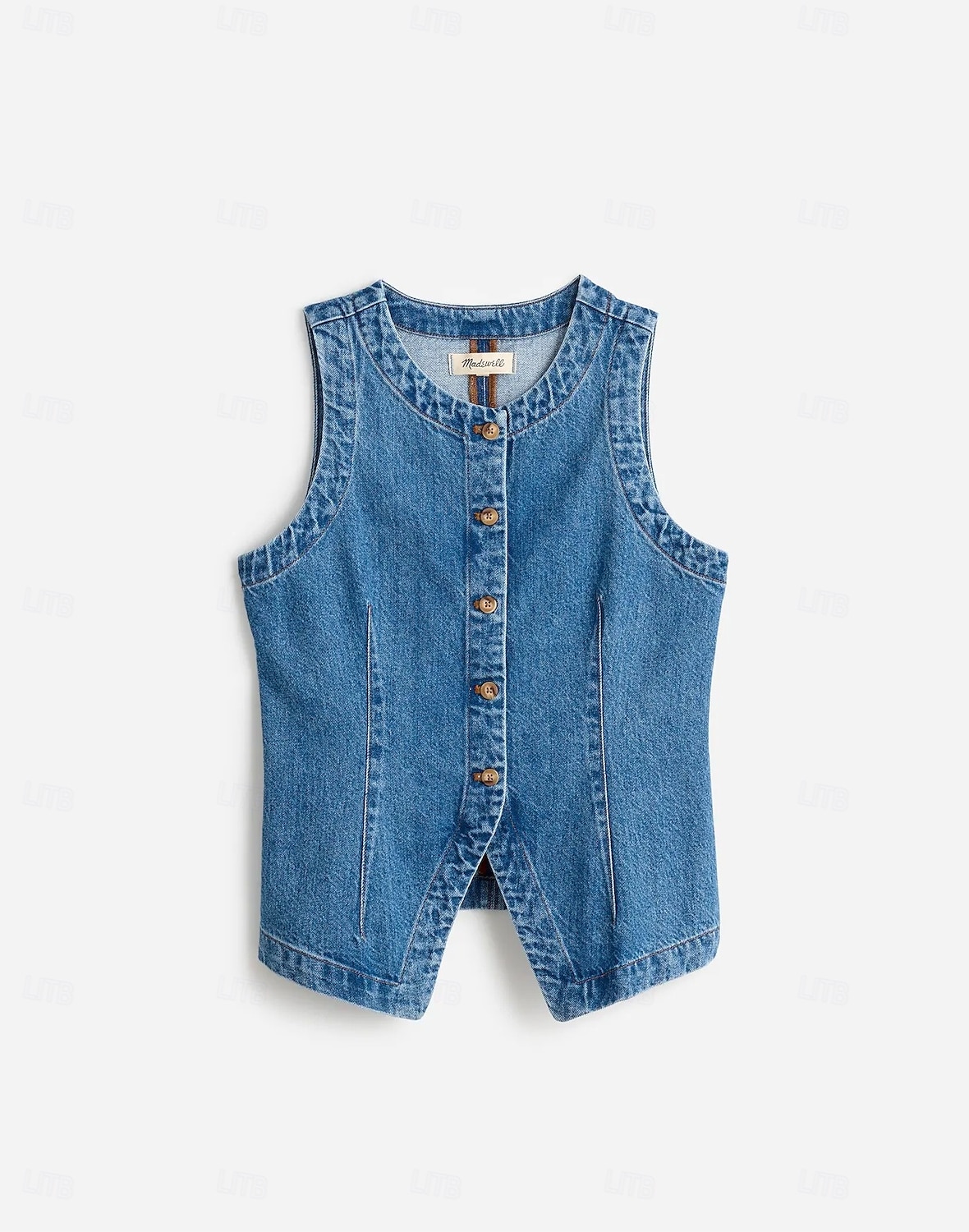 Women's Tank Top Tee Top denim-look Buttons Solid Color Vintage Fashion Sleeveless Sleeveless Crew Neck Regular Tops Casual Daily Blue Summer Spring 2026 - $39.99 –P3