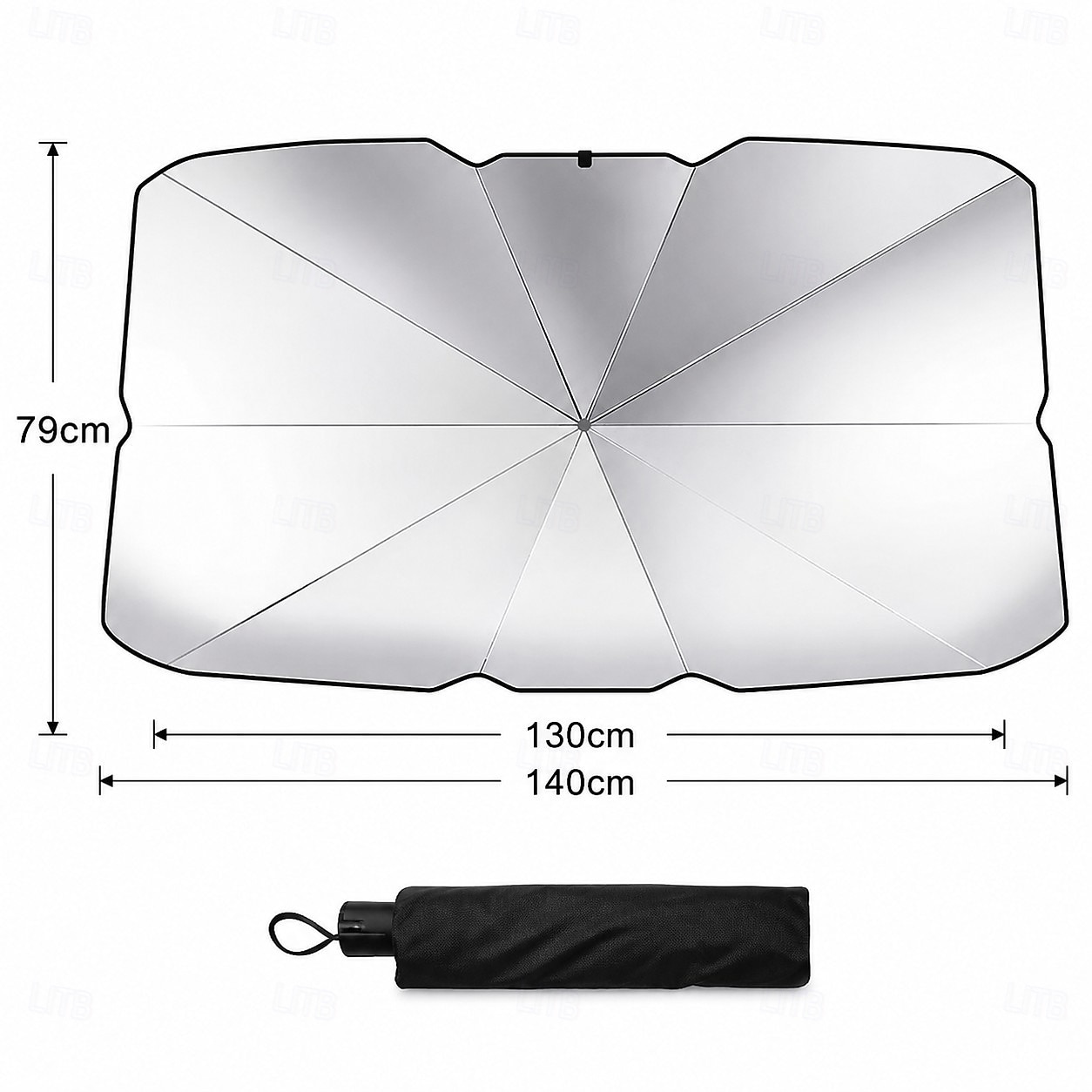 Umbrelă de soare pentru parbriz auto, parasolar pliabil cu protecție UV pentru geamul din față, parasolar reflectorizant care blochează căldura, capac interior de răcire pentru mașini, SUV-uri și 2026 - $11.99 –P11