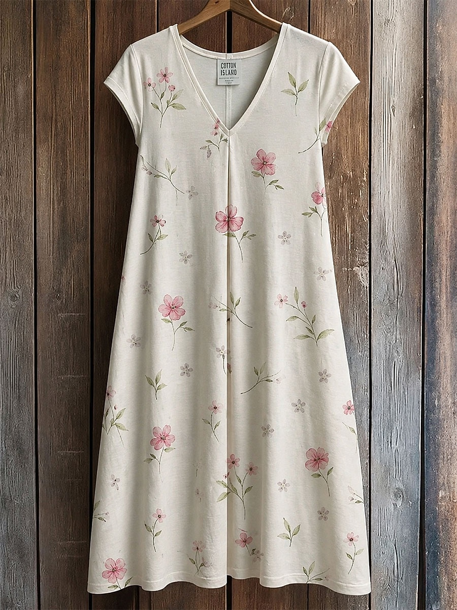 Mulheres Vestido no Joelho Vestido de turno Vestido T shirt Vestido de verão Elegante Boêmia Férias Praia Festa Feriado Normal Floral Gráfico Estrela Manga Curta Decote V Azul Branco Amarelo Vermelho de 2026 por $24.99 –P3