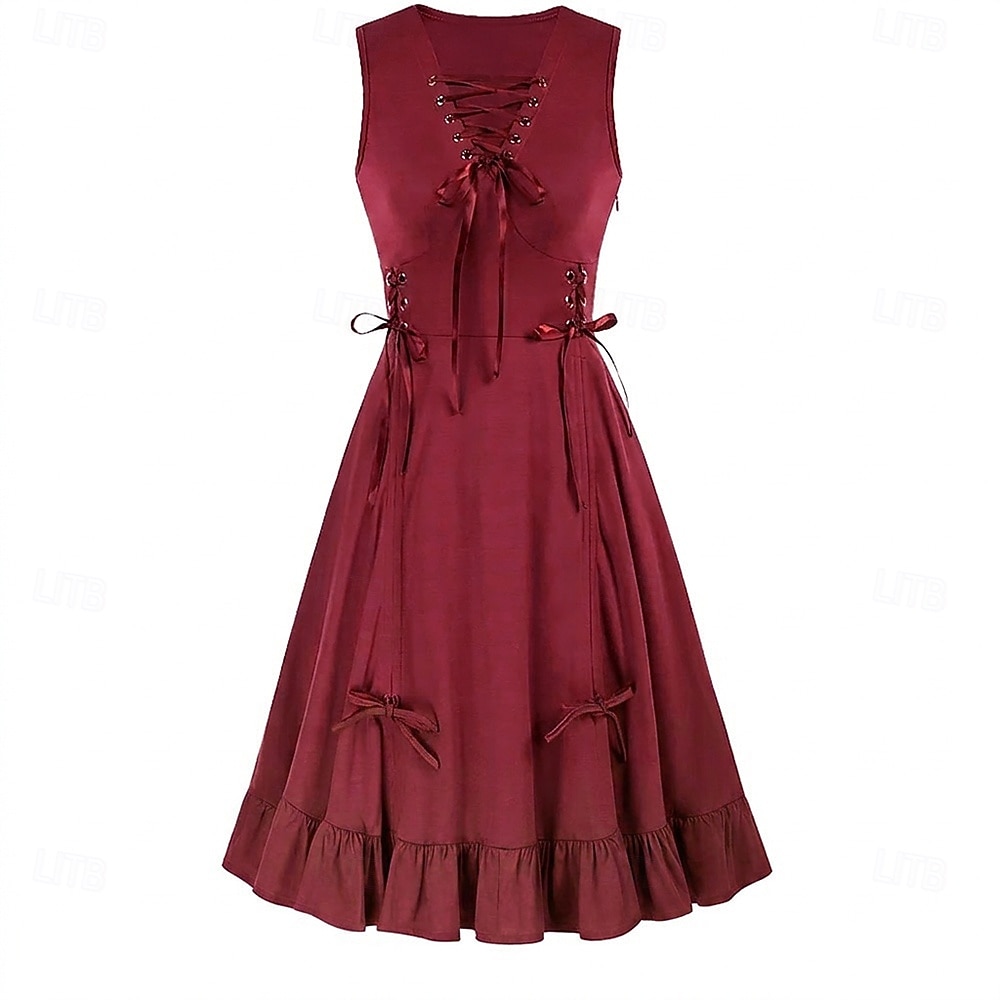 Punk & Gotico Rinascimento Steampunk Vestito Strega Ragazza gotica Tinta unica Costume Per donna Fantasia Stile Steampunk Notte di Valpurga Halloween Carnevale Mascherata Casual Quotidiano Adulti del 2026 a $38.99 –P12