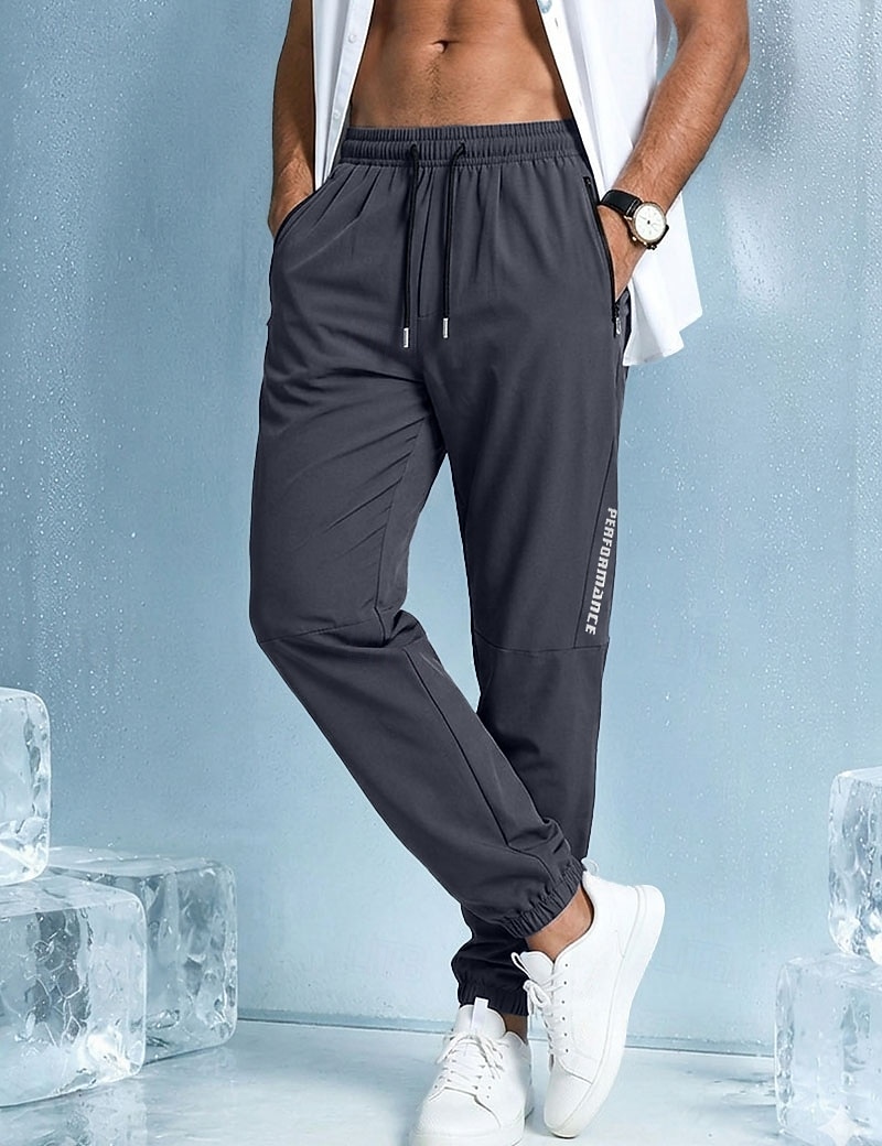 Voor heren Joggingbroeken Broek Vrijetijdsbroek Sneldrogende broek Koelbroek Zak met rits Elastisch manchet Effen Lichtgewicht Ademend Volledige lengte Casual Dagelijks Buiten Modieus Streetwear 2026 - $18.99 –P1