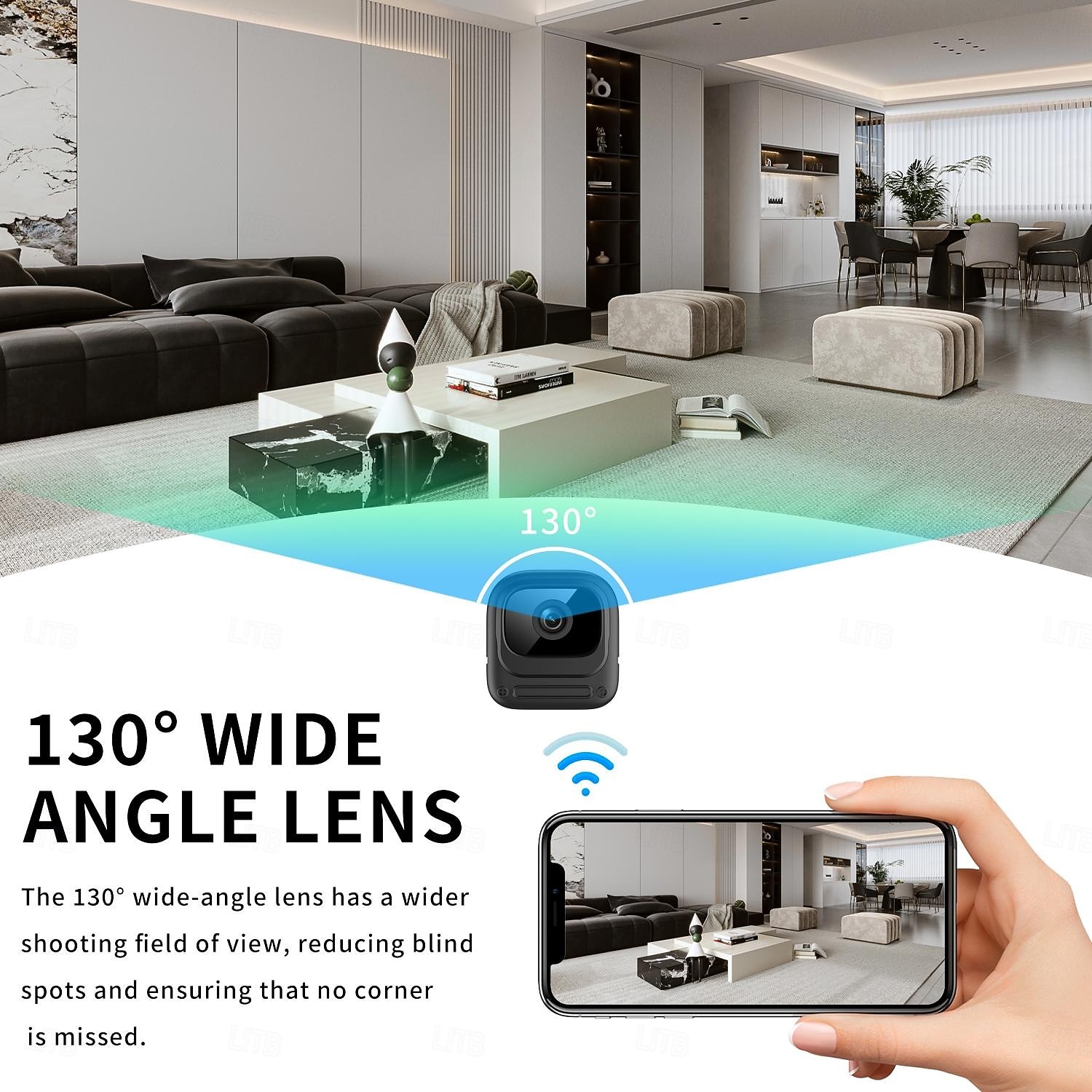 1080p mini beveiligingscamera wifi draadloze binnencamera voor thuis, huisdieren en baby's met app voor weergave op afstand, nachtzicht, bewegingsdetectie, kleine nanny bewakingscamera, kleine 2026 - $51.99 –P6