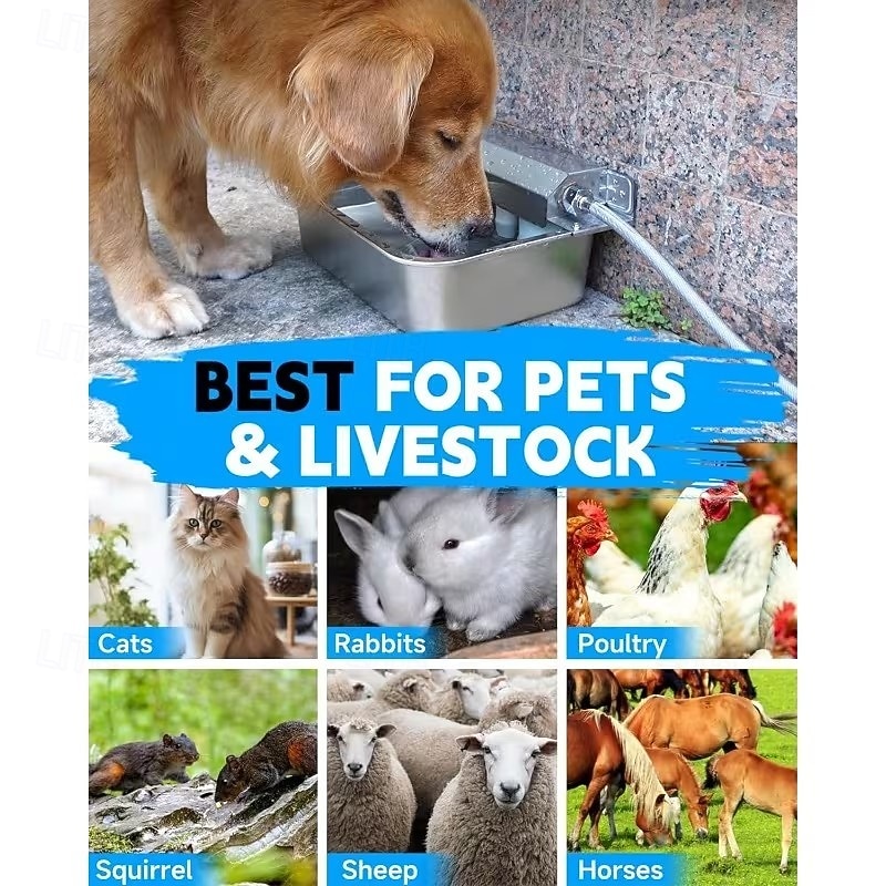 Automatic Dog Water Dispenser 304 Stainless Steel Large Dog Water Bowl for Indoor Outdoor Pet Livestock Auto Fill Fit 2026 - $98.99 –P7