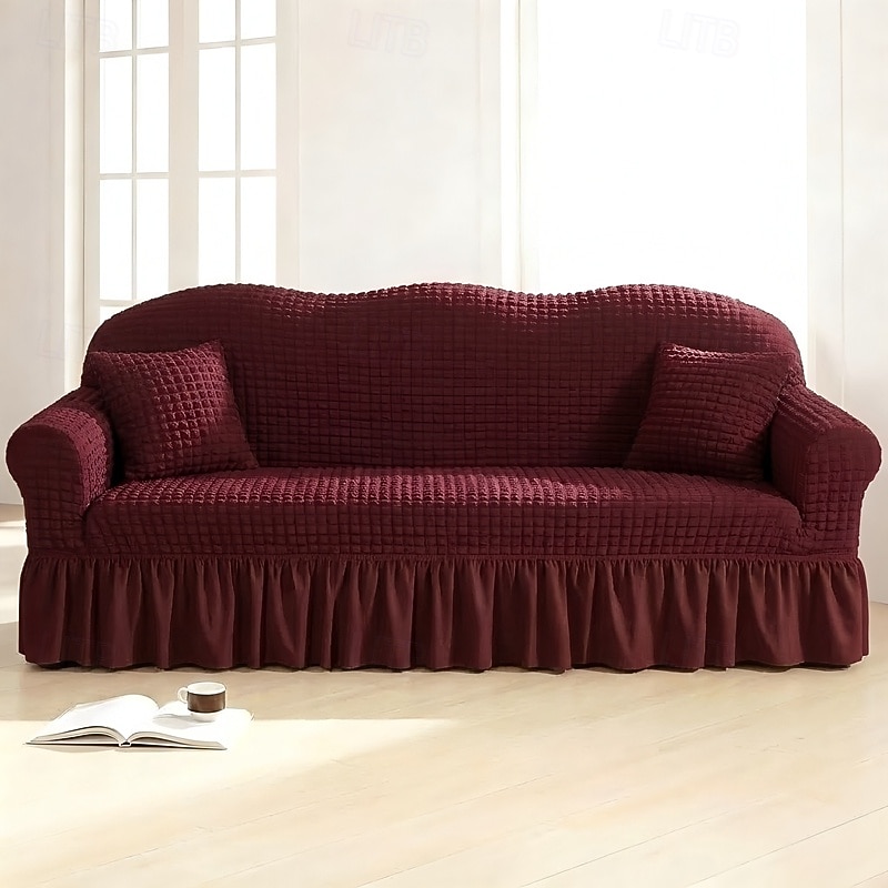 Country Style 3D Stretch Sofa Cover with Skirt, Washable Elastic Couch Slipcover for 1/2/3/4 Seater, Fitted Furniture Protector 2026 - $47.99 –P24