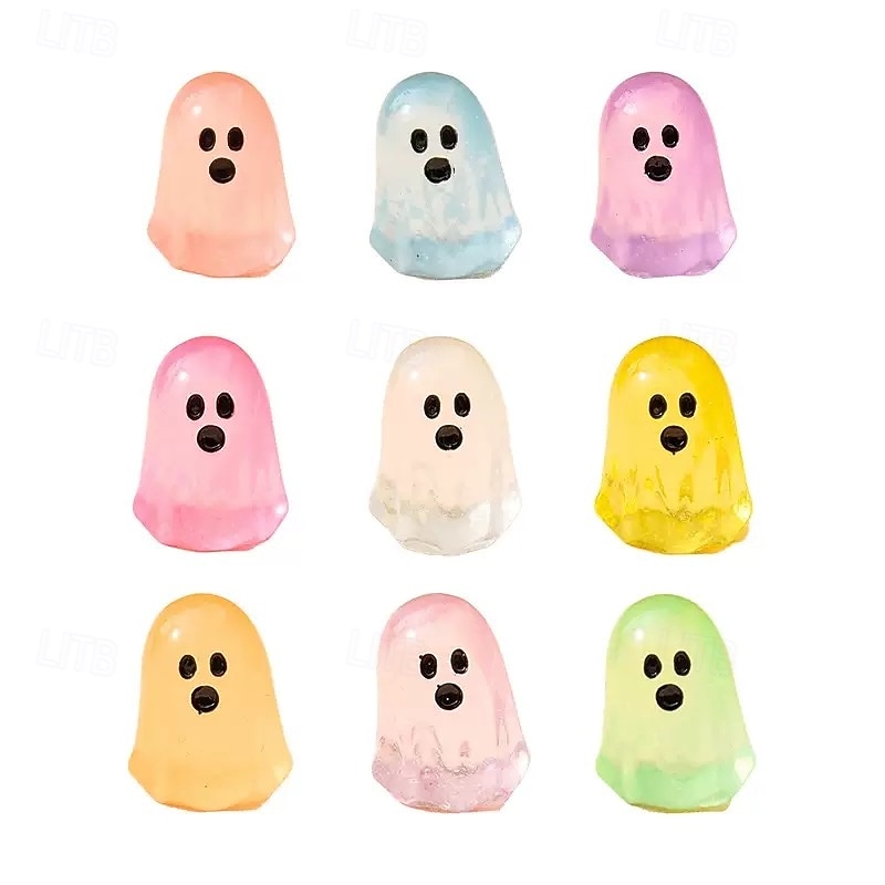 30PCS Glow in The Dark Ghost Charms for Halloween, Cute Transparent White Resin Ghost Pendants for Jewelry Making, DIY Crafts, Necklace Bracelet Earrings Accessories, Mini Ghost Ornaments Gifts 2026 - $15.49 –P9