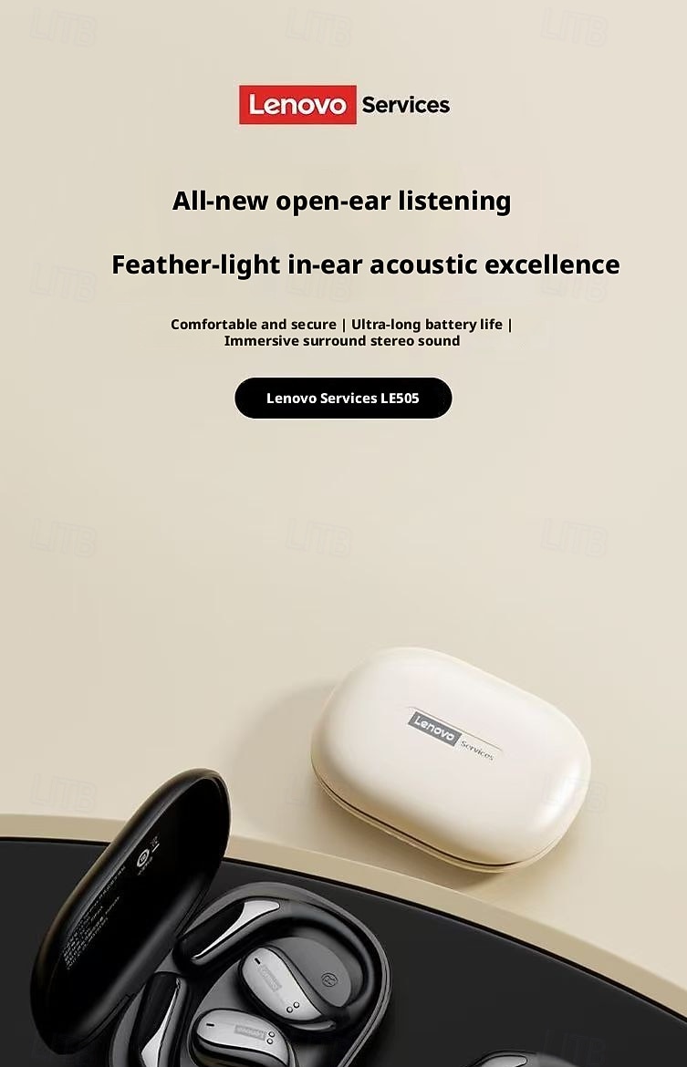 Lenovo LE505 Open Ear Wireless Headphones, Bluetooth 6.0 Air Conduction Earbuds, 360 ACS Panoramic Sound & Dolby Atmos, ENC Noise Canceling Mic, Waterproof Sport Earphones for Android iOS 2026 - $38.99 –P26