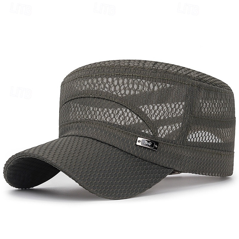 Baseballkappe mit flachem Schirm für Herren, verstellbarer, stylischer Sommerhut mit Sonnenschutz, Freizeitaccessoire für Outdoor-Sportarten wie Angeln und mehr, Accessoires für Erwachsene 2026 - $9.99 –P7