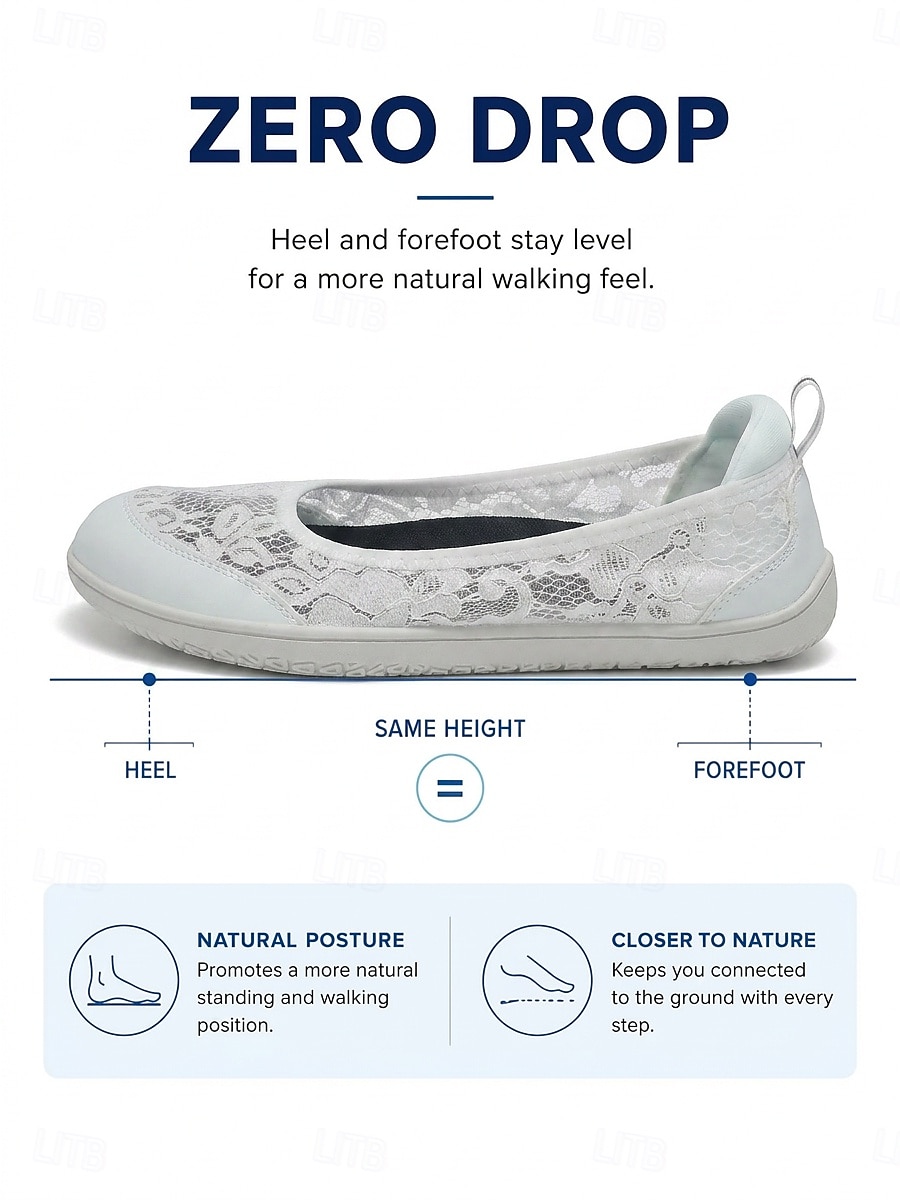 Women's White Wide Width Lace Slip On Sneakers – Breathable Floral Mesh Walking Shoes with Extra Wide Toe Box, Lightweight Flexible Sole and All-Day Comfort for Travel and Everyday Wear 2026 - $29.99 –P3