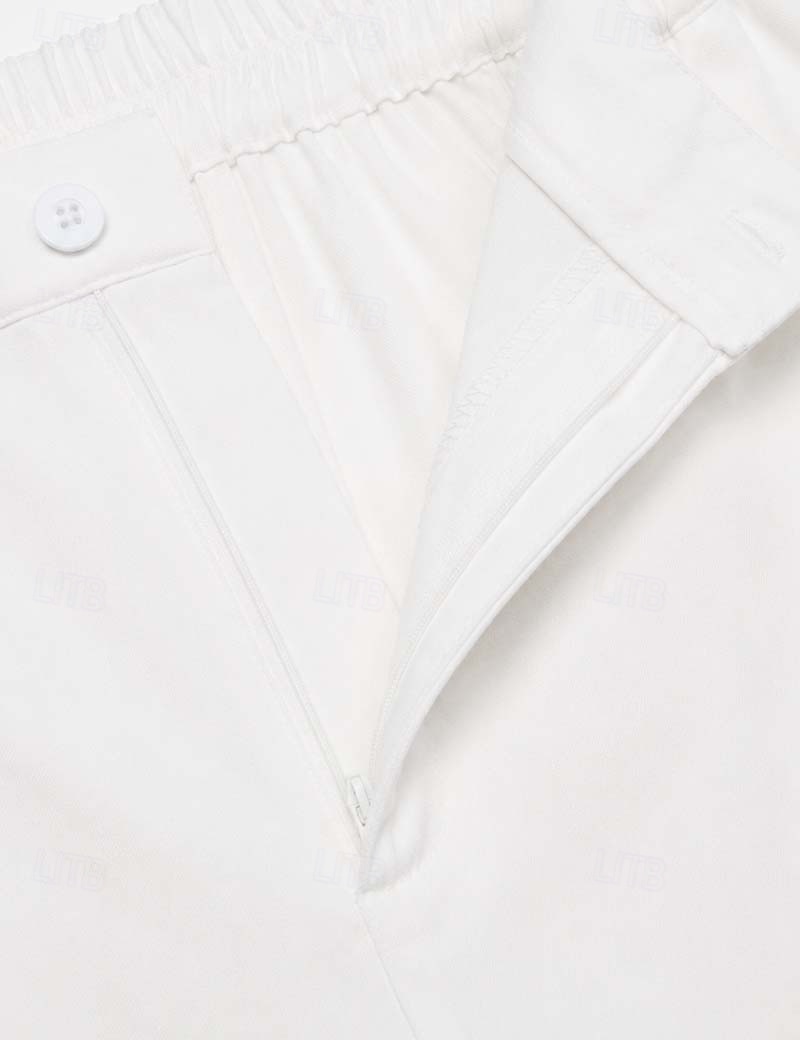 Men's Trousers Dress Pants Bell Bottom Flared Pants Suit Pants Pocket Elastic Waist Plain Comfort Soft Full Length Daily Outdoor Going out Fashion Casual White Khaki Micro-elastic 2026 - $29.99 –P4