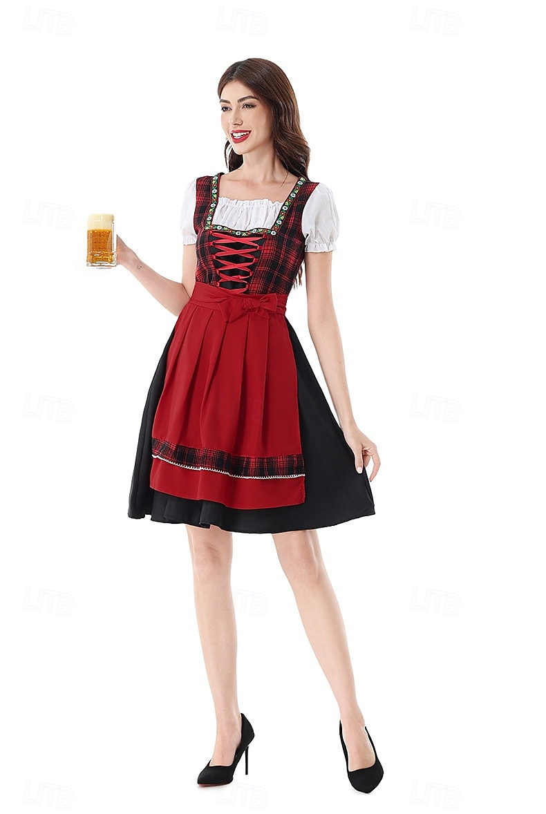 Oktoberfest Dirndl Dress Carnival Costume Mini Length Sexy Square Neck German Alpine Heritage Wiesn Women's Carnival Beer Festival Traditional Style Cloth 2026 - $66.99 –P14