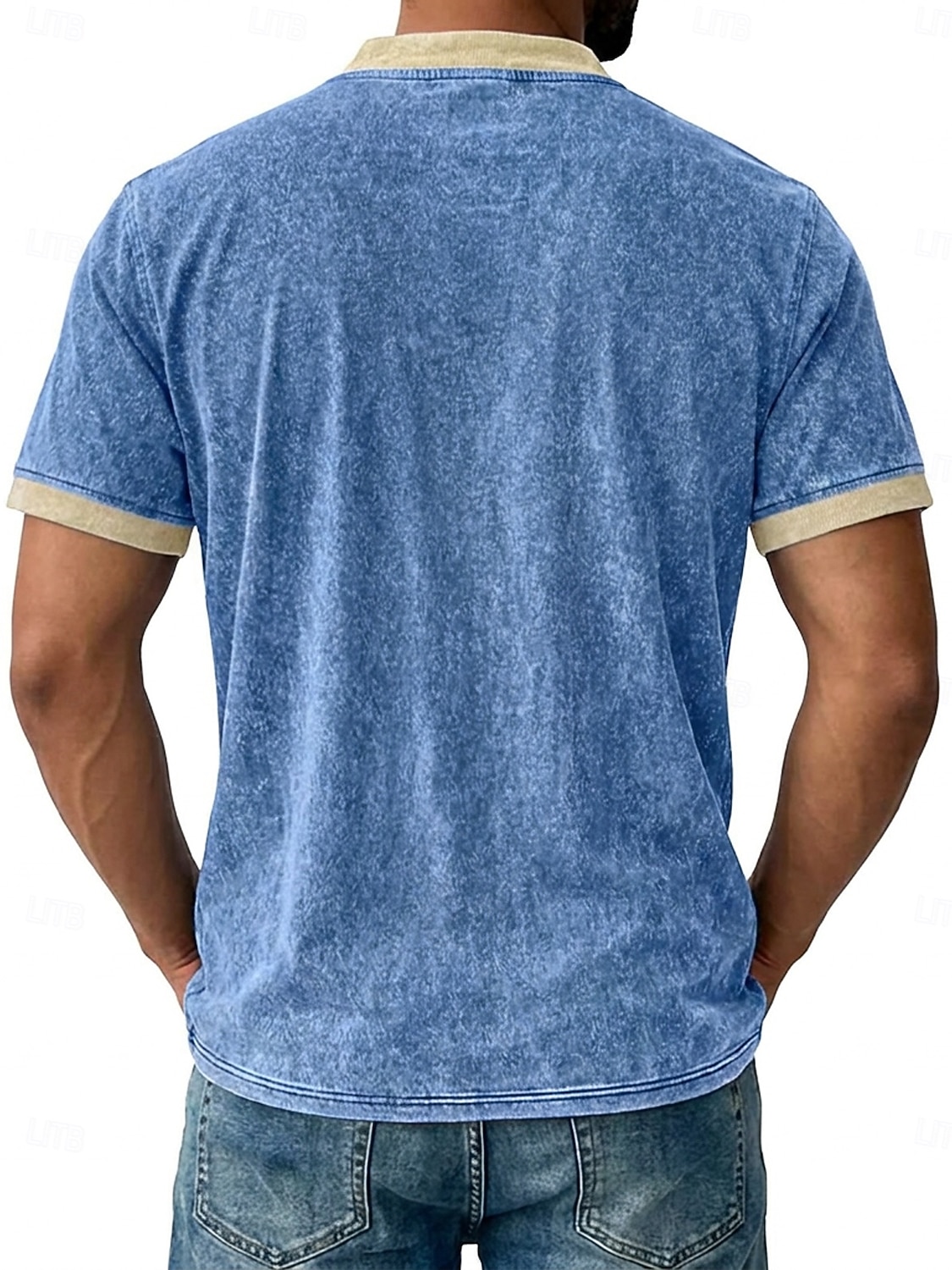 Herr Henleytröja Tvätta skjorta i 100 % bomull T-shirt T-shirt Kortärmad Enfärgat Retro / vintage Ledigt Vintagestil Färgblock Tvättad Henley Ledigt Vår & sommar Sommar Vår Blå Svart Marinblå Henley 2026 - $30.99 –P10