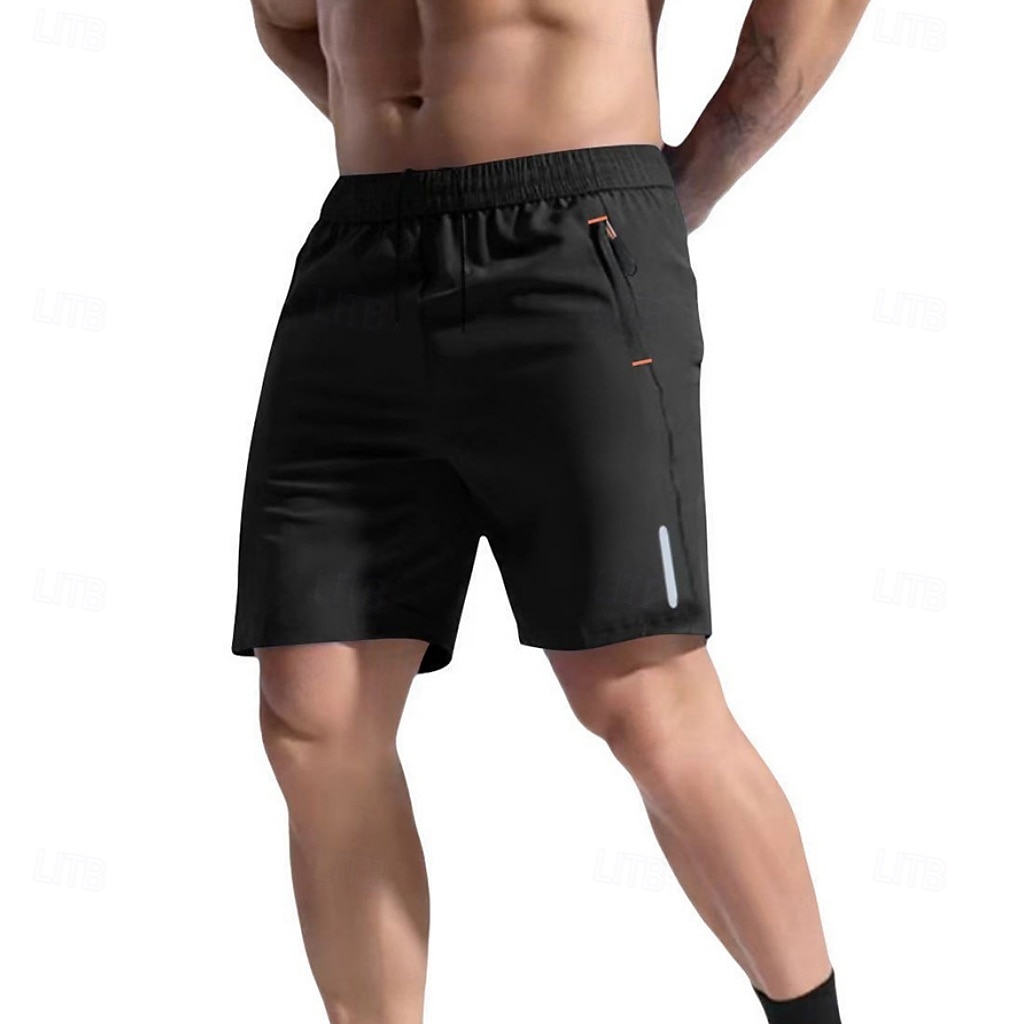 Men's Athletic Shorts Shorts Summer Shorts Beach Shorts Casual Shorts Pocket Elastic Waist Plain Quick Dry Breathable Short Casual Outdoor Beach Vacation Fashion Lake blue Black Micro-elastic 2026 - $17.99 –P4