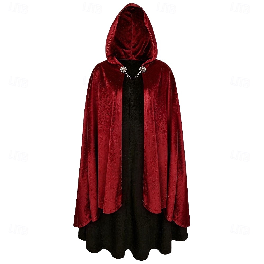 Retro / vintage Kostymer i middelalderstil Renessanse Kappe Trollmann / heks Vampyrer Alv Trollmann Kostyme Herre fantasi Halloween Karneval Maskerade Renessansemesse LARP Voksne 2026 - $45.99 –P4