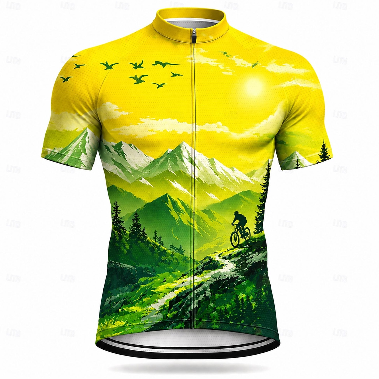 Per uomo Top sottomuta Maglia da Ciclismo Manica Corta Bicicletta Maglia Top con 3 tasche posteriori Resistente ai Raggi UV Asciugatura Rapida Con tasche Cerniera Frontale Gli sport Blu Giallo Viola del 2026 a $28.99 –P10