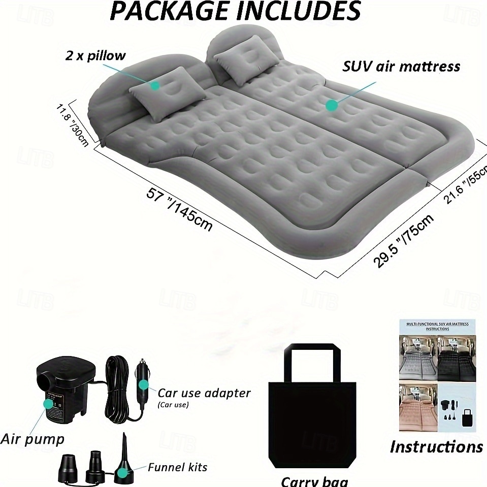 SUV Car Air Mattress Inflatable Bed for Trunk - Portable Travel Sleeping Pad Foldable Car Bed for Camping Road Trip with Pillows and Electric Pump, Universal Fit for SUV Minivan Truck 2026 - $59.99 –P8
