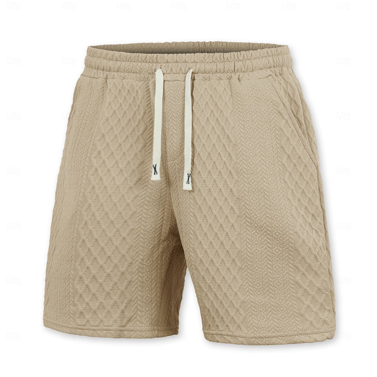 Hombre Pantalón corto Pantalones cortos de verano Pantalones cortos casuales Jacquard Con Texturas Plano Comodidad Transpirable Sobre la Rodilla Casual Exterior Playa Vacaciones Moda Blanco Caqui 2026 - $21.99 –P7