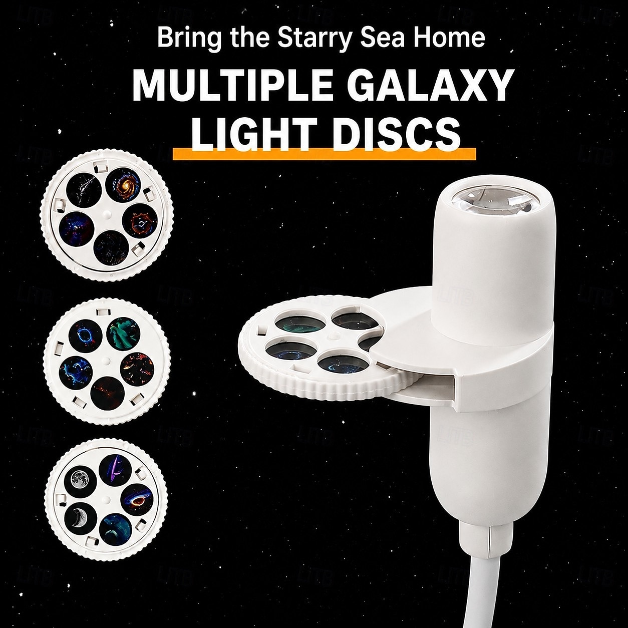 melkwegprojector &Nachtlampje, USB-aangedreven sterrenhemelprojectorlamp, 15 patronen, draagbaar LED-nachtlampje voor slaapkamer, auto, huisdecoratie, dromerige plafondprojectielamp 2026 - $19.99 –P1
