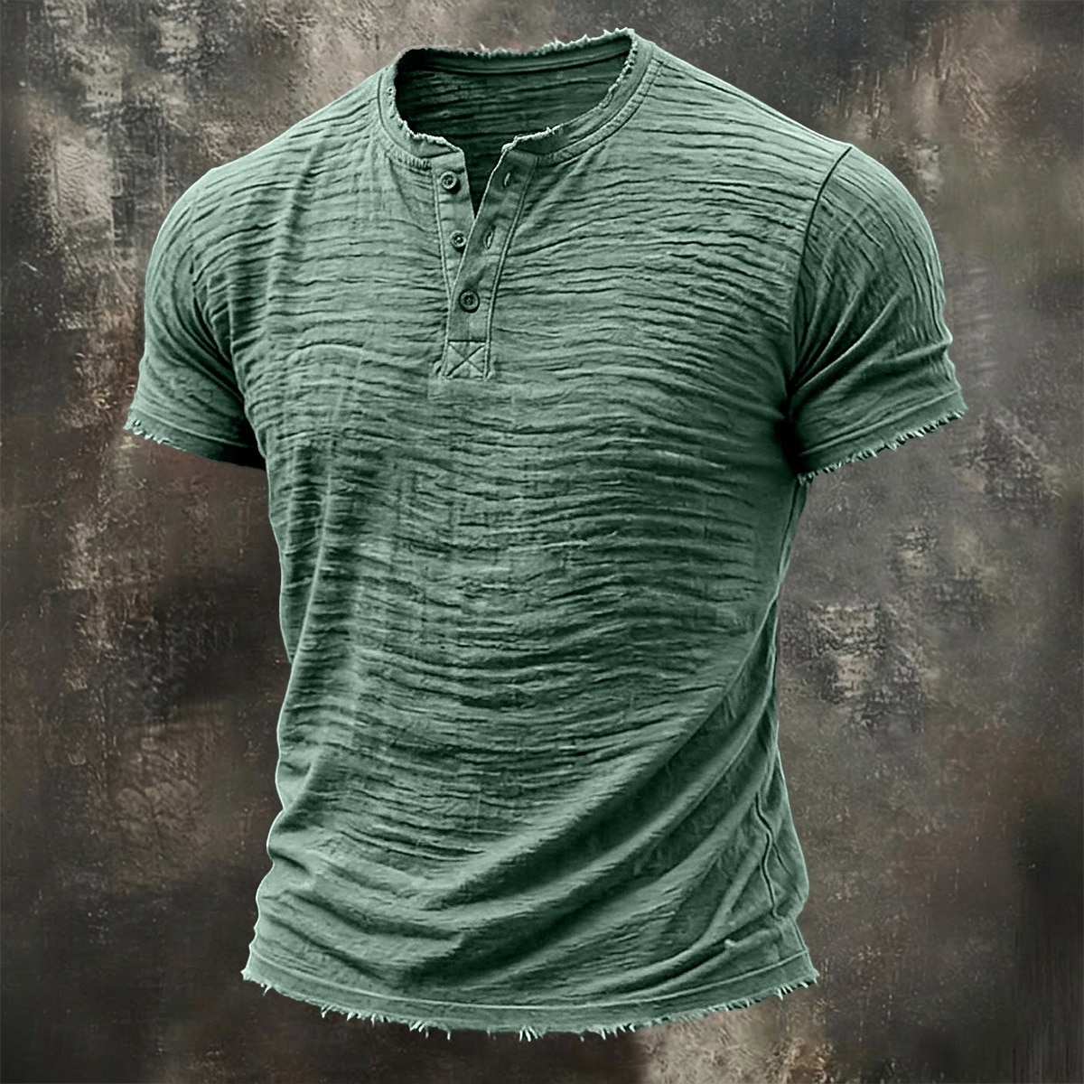 Men's T Shirt Linen T-Shirt Short Sleeve Henley Summer Spring Solid Color Textured Vacation Vintage Sports Raw Edge Casual Home Outdoor White Wine Green Top Tee for Men 2026 - $26.99 –P4