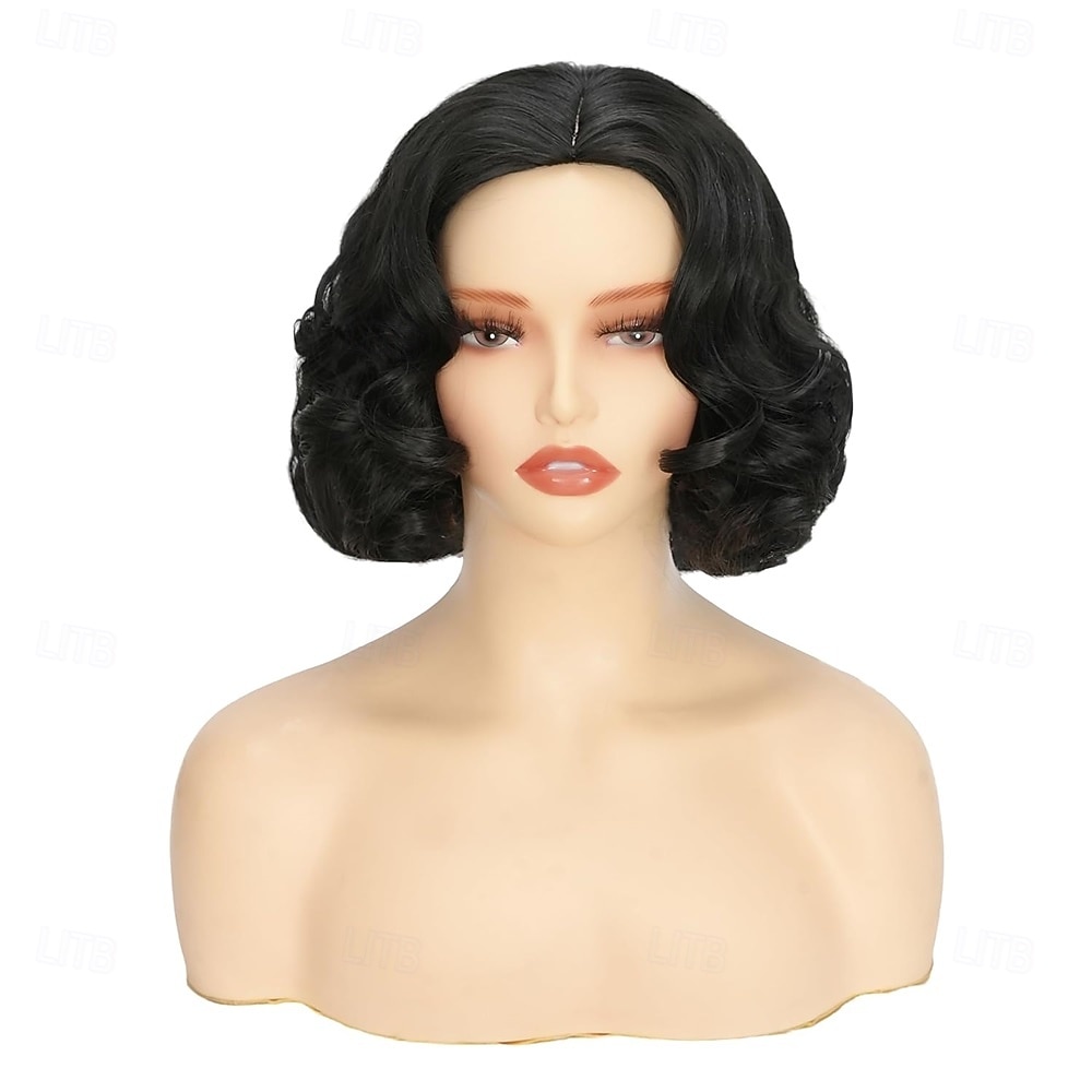 Short Black Curly Wigs for Women Natural Wavy Anime Cosplay Wig 1920s Carnival Halloween Costume Fancy Dress Up Drag Queen Party Flapper Wig 2026 - $24.99 –P5