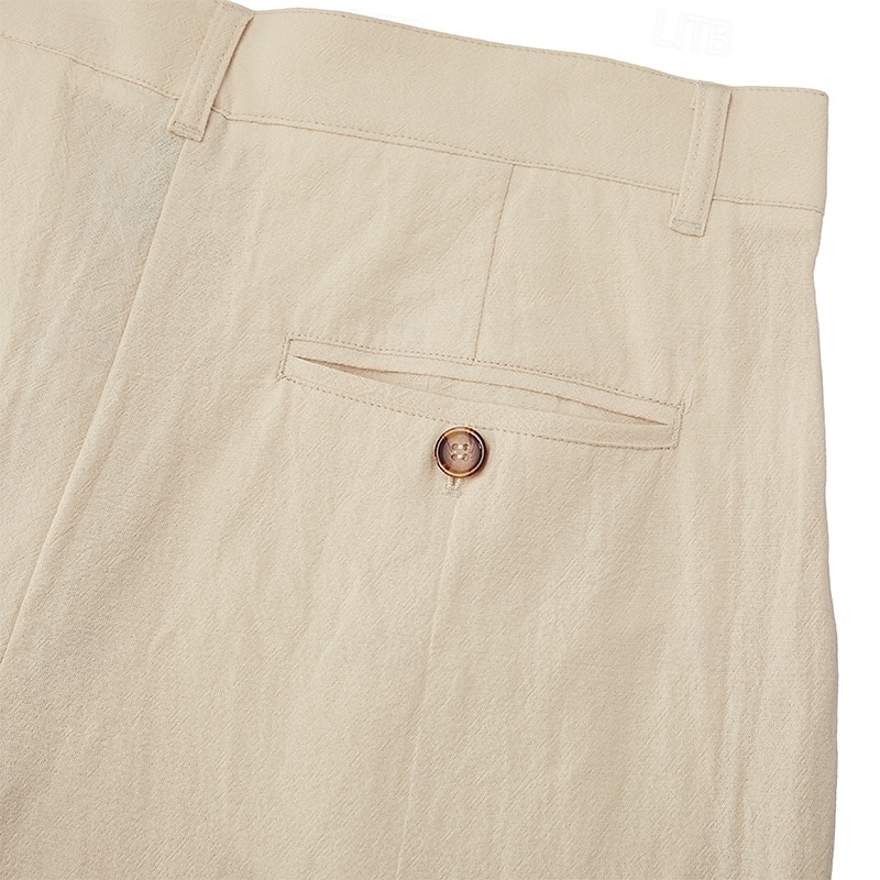Herren Hose aus Baumwollleinen Hose Sommerhose Baggy-Hosen Strandhose Tasche Einfarbig Komfort Atmungsaktiv Volle Länge Lässig Täglich Outdoor Urlaub Mode Blau Schwarz Unelastisch 2026 - $29.99 –P8