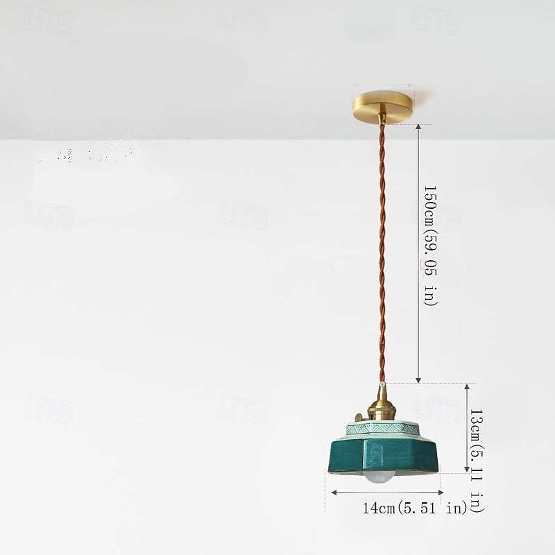 Mała lampa wisząca z zielonego szkła, niebiesko-białej porcelany, czerwona ceramiczna lampa wisząca, nowoczesna lampa nordycka do jadalni, sypialni, kuchni, wyspy, domu wiejskiego, kawiarni 2026 - $156.99 –P6