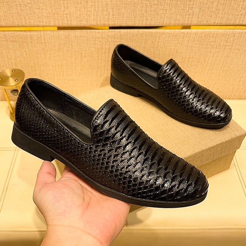 Rote Herren-Loafer mit Struktur, elegante Slipper zum Hineinschlüpfen, modische Schuhe für Hochzeiten, Partys, Clubbesuche und Abendveranstaltungen 2026 - $42.99 –P3