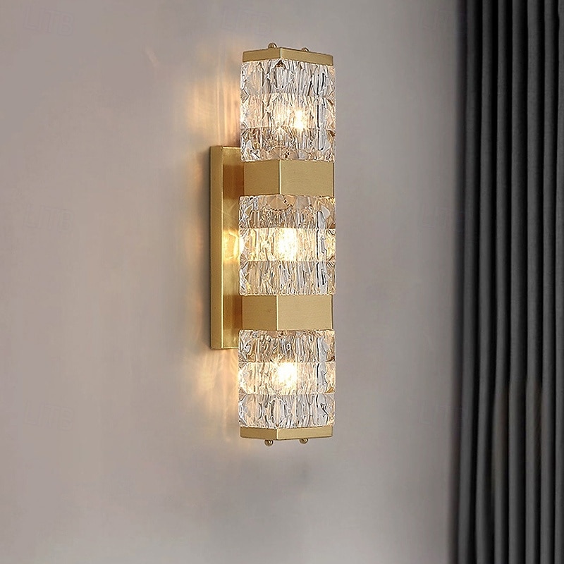Crystal wall sconces, indoor bathroom vanity wall accessories, vintage gold wall-mounted lights, bedroom, bedside table, hallway, dining room decor 2026 - $265.29 –P4